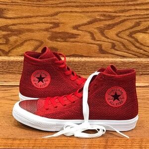 Converse CTAS Flyknit Hi Casino Deep Burgundy‎ White Shoes